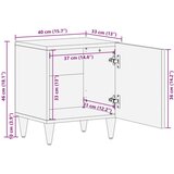  Nočna omarica Rjava 40 x 33,5 x 46 cm Masiven les manga, (5000107200) | Shoptok.si