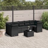  8-dijelni set vrtnih sofa od poliratana s jastucima crni | shoptok.hr