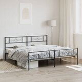 Maison Chic Kovinski Posteljni okvir - Dvoposteljna postelja - Zakonska postelja brez vzmetnice s podnožjem 180x200 cm, (21694545) | Shoptok.si