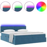 Krevet s LED trakama s pohranom Tamno plava 180 x 200 cm Baršun | shoptok.hr