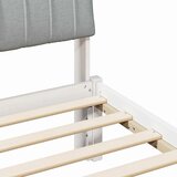  Okvir kreveta s uzglavljem Bijela i svijetlosiva 200 x 200 cm | shoptok.hr