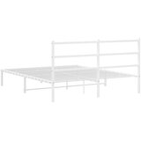 Metalni okvir za krevet s uzglavljem bijeli 160x200 cm | shoptok.hr