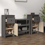  Komoda 2 kosa siva 40x35x80 cm trdna borovina, (20654653) | Shoptok.si