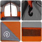  Družinski šotor s streho Siva in oranžna 324 x 255 x 230 cm, (5000091124) | Shoptok.si