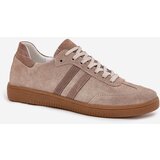Zazoo Suede Low Sneakers Women Dark Beige N1068 | Shoptok.si