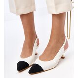 D/CEO White fabric low heel pumps Cassie | ePonuda.com