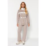 Trendyol Mink Ecru Piping Knitted Scuba Top & Bottom Set Cijene