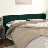  Uzglavlje s ušima tamnozeleno 183x23x78/88 cm baršunasto | shoptok.hr