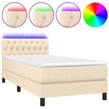  box spring s madracem LED krem 90x200 cm od tkanine | shoptok.hr