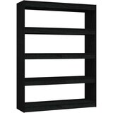 vidaXL knjižna omara za razdelitev prostora črna 100x30x135,5 cm | Shoptok.si