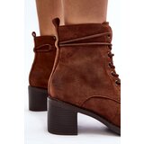 Boto Women's Low Heel Lace-Up Ankle Boots Brown Serellia | ePonuda.com