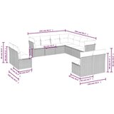  11-dijelni set vrtnih sofa poliratan s jastucima svijetlosivi | shoptok.hr