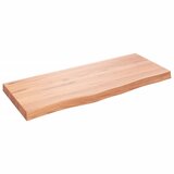 vidaXL Stenska polica svetlo rjava 100x40x6 cm trdna hrastovina Cene