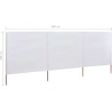  3-panelni vetrobran tkanina 400x160 cm peščeno bel, (20692855) | Shoptok.si