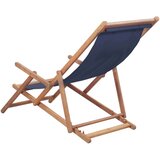  Sklopiva ležaljka za plažu od tkanine s drvenim okvirom plava | shoptok.hr