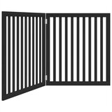 vidaXL Vrata za pse s 2 panela sklopiva crna 160 cm od drva topole | shoptok.hr