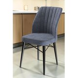 Hanah home set trpezarijskih stolica Flex 8 kom, dimno siva tkanina Babyface, crne drvene noge | Eponuda.com