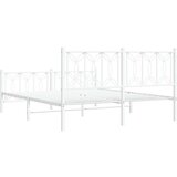 Metalni okvir kreveta uzglavlje i podnožje bijeli 160x200 cm | shoptok.hr