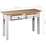  Konzolni stol od borovine bijeli 110x40x72 cm asortiman Panama | Eponuda.com