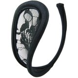 SuperLove Invisible Strapless C String Transparent Floral Lace Black Cene