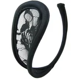 Invisible Strapless C String Transparent Floral Lace Black