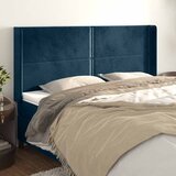  Uzglavlje s ušima tamnoplavo 203x16x118/128 cm baršunasto | shoptok.hr
