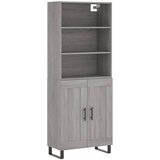 Maison Chic Visoka Komoda - Predalnik siva sonoma 69,5x34x180 cm inženirski les, (21719031) | Shoptok.si
