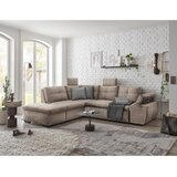 CARRYHOME KOTNA SEDEŽNA GARNITURA, mikrovelur krem barve | Shoptok.si