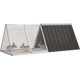 vidaXL Kletka za zajce antracit 201,5x80,5x71 cm pocinkano jeklo | Shoptok.si