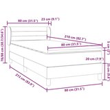 Box spring postelja z vzmetnico Svetlo siva 80x210 cm žamet, (21791470) | Shoptok.si