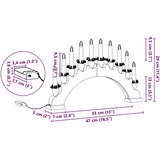 vidaXL božićni svijećnjak s 10 led svijećama crvena 47 x 5 x 29 cm | shoptok.hr