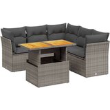 vidaXL Vrtna sedežna garnitura 5-delna z blazinami siv poli ratan | Shoptok.si