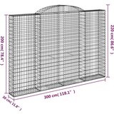  Obokane gabion košare 2 kosa 300x30x200/220 cm pocinkano železo, (20757866) | Shoptok.si