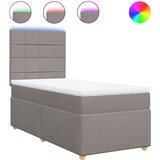 vidaXL Krevet s oprugama i madracem smeđesivi 100 x 200 cm od tkanine | shoptok.hr