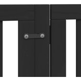 vidaXL Ograda za pse z vrati zložljiva 15 panelov črna 750 cm les | Shoptok.si