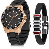 Polo Air Metal Strap Sports Men's Wristwatch Bracelet Combination Black-copper | Shoptok.si