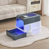  toalet za mačke Fully Enclosed sa UV sterilizacijom Sivi 48x35x36 cm | ePonuda.com