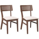 vidaXL Jedilni stoli z blazinami 2 kosa Brown Solid Wood Rubber | Shoptok.si