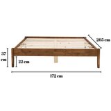 Kalune Design Bračni krevet od masivne smreke s podnicom 160x200 cm u prirodnoj boji/tamno smeđi Galaksi – | shoptok.hr