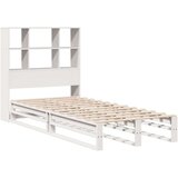 vidaXL Knjižna postelja brez vzmetnice bela 90x190 cm trden les | Shoptok.si