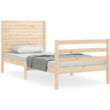 The Living Store Posteljni okvir z vzglavjem trden les - Posteljni Okvir, (21531229) | Shoptok.si