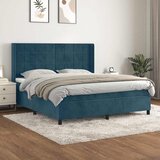 Krevet s oprugama i madracem tamnoplavi 160x200 cm baršunasti | shoptok.hr