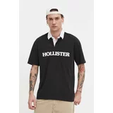 Hollister Co. Bombažen polo črna barva