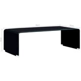  Stolić za kavu crni 98 x 45 x 31 cm od kaljenog stakla | shoptok.hr