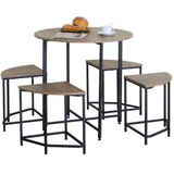 Stol+4 stolice 80x75 / 38x38x45cm YZ8075/YZ383845 tamni hrast