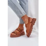 PS1 Eco leather sandals with buckles camel Vulinea