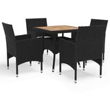 vidaXL 5-dijelni vrtni blagovaonski set poliratan i drvo bagrema crni | shoptok.hr