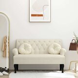  Klop z naslonom 120x62x75,5 cm laneno platno | Shoptok.si