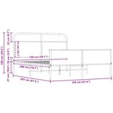  Metalni okvir kreveta bez madraca boja hrasta sonome 150x200 cm | shoptok.hr