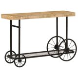 vidaXL Konzolna mizica 112x36x76 cm trden mangov les in železo | Shoptok.si
